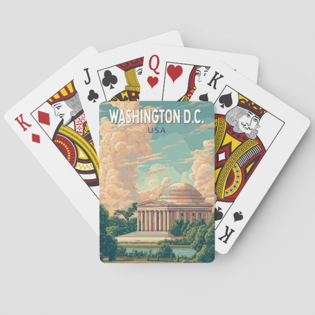 Washington DC Thomas Jefferson Memorial Travel Art Spielkarten (Rückseite)