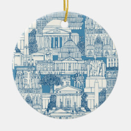 Washington DC toile blue Keramik Ornament