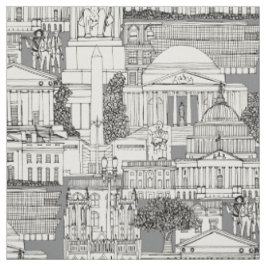 Washington DC Toile grau Stoff