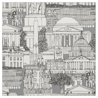 Washington DC Toile grau Stoff