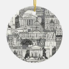 Washington DC toile gray Keramik Ornament