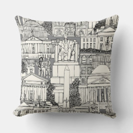 Washington DC toile gray Kissen