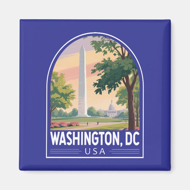 Washington DC Travel Art Emblem Magnet (Vorne)