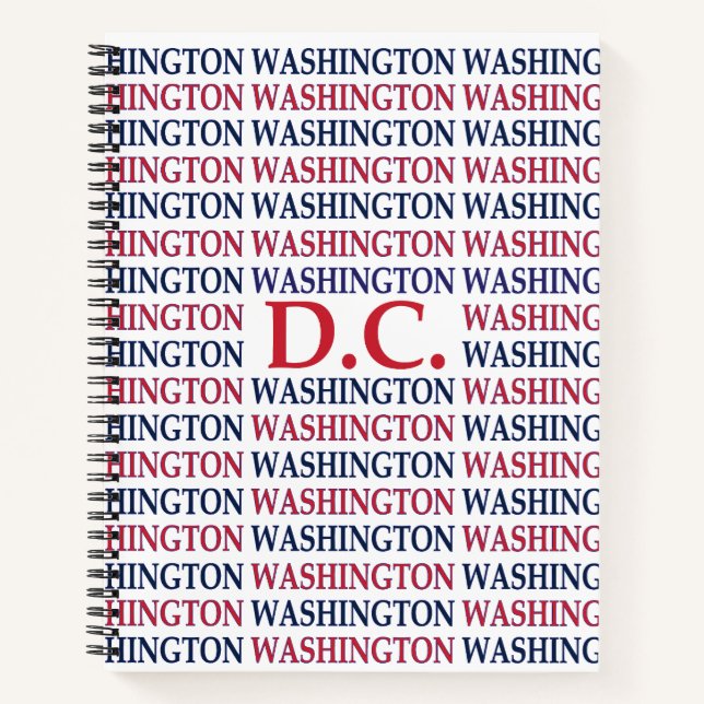 Washington DC Typografie Notizbuch (Vorderseite)