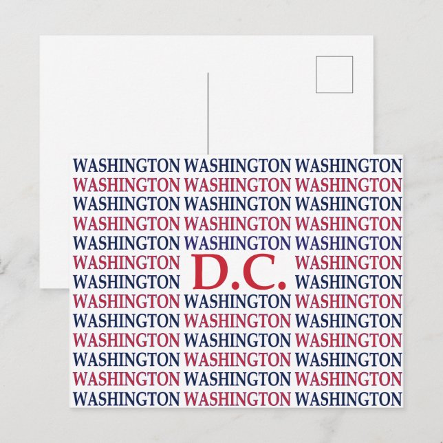 Washington DC Typografie Postkarte (Vorne/Hinten)