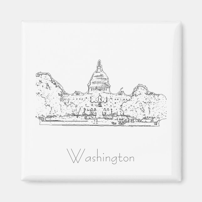 Washington DC USA Capitol Magnet (Devant)