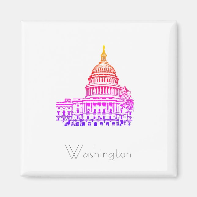 Washington DC USA Capitol Magnet (Devant)