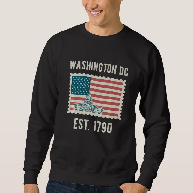 Washington Dc Usa Flag Liebe Hauptstadt Sweatshirt (Vorderseite)