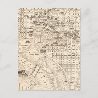 Washington DC Vintage Map  Postkarte