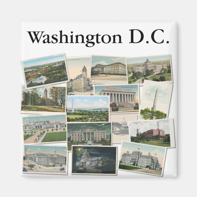 Washington DC: Vintage Postkarten Souvenir Magnet (Vorne)