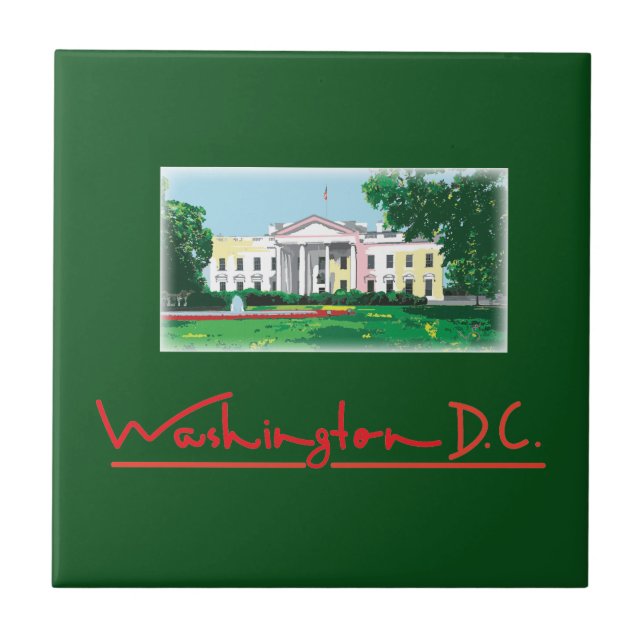 Washington DC - Weißes Haus Fliese (Vorderseite)
