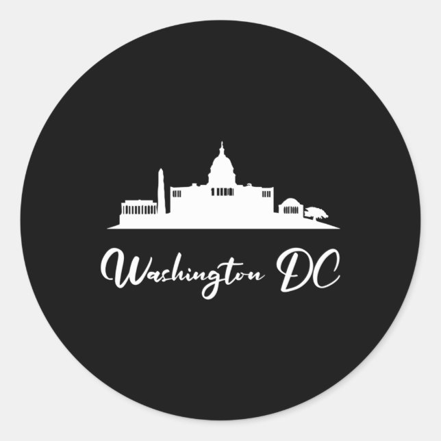 Washington Dc White House Runder Aufkleber (Vorderseite)
