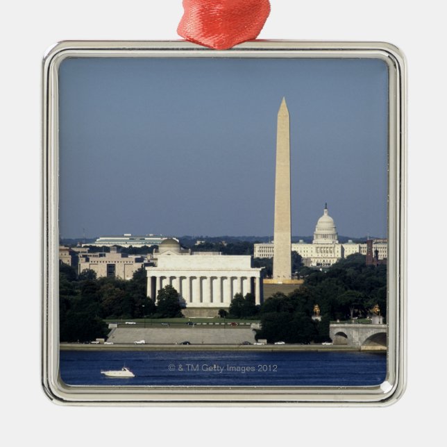 Washington DCSkyline mit US-Hauptstadts-Gebäude 2 Ornament Aus Metall (Vorne)