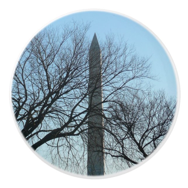 Washington Denkmal im Winter I Landschaft Keramikknauf (Vorderseite)