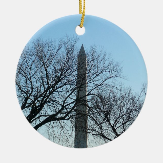 Washington Denkmal im Winter I Landschaft Keramikornament (Vorne)