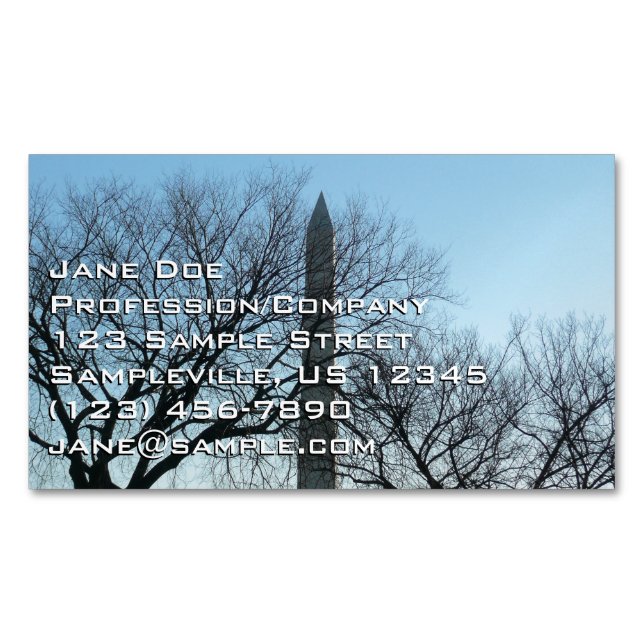 Washington Denkmal im Winter I Landschaft Magnetische Visitenkarte (Vorderseite)