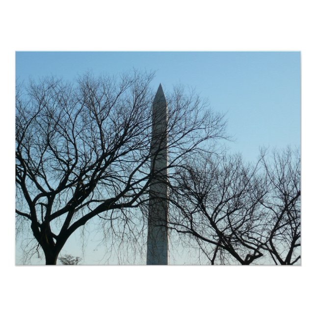 Washington Denkmal im Winter I Landschaft Poster (Vorderseite)