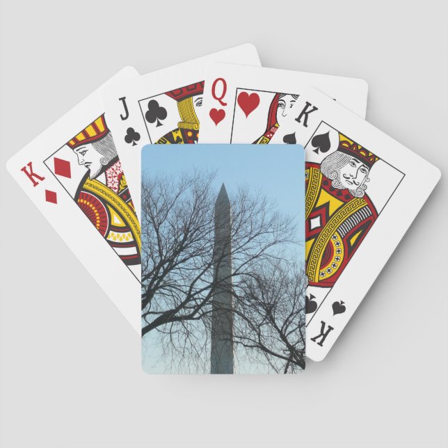 Washington Denkmal im Winter I Landschaft Spielkarten (Rückseite)