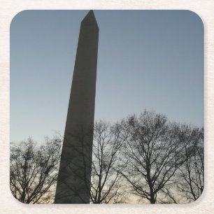 Washington Denkmal im Winter II Landschaft Rechteckiger Pappuntersetzer