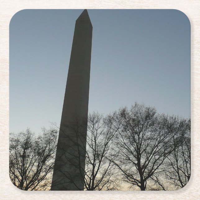 Washington Denkmal im Winter II Landschaft Rechteckiger Pappuntersetzer (Vorderseite)