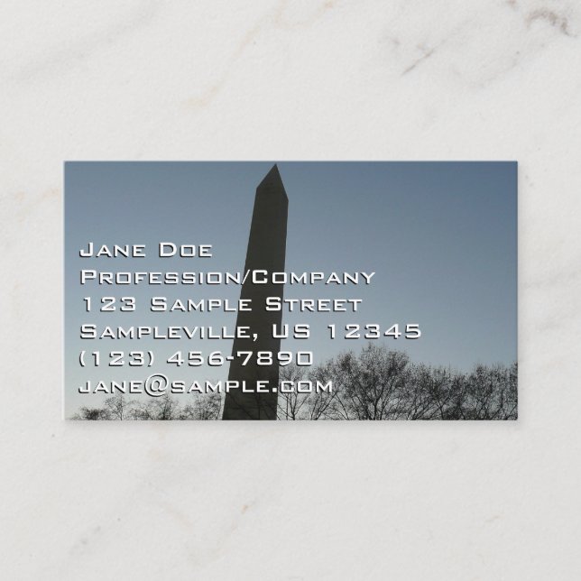 Washington Denkmal im Winter II Landschaft Visitenkarte (Vorderseite)