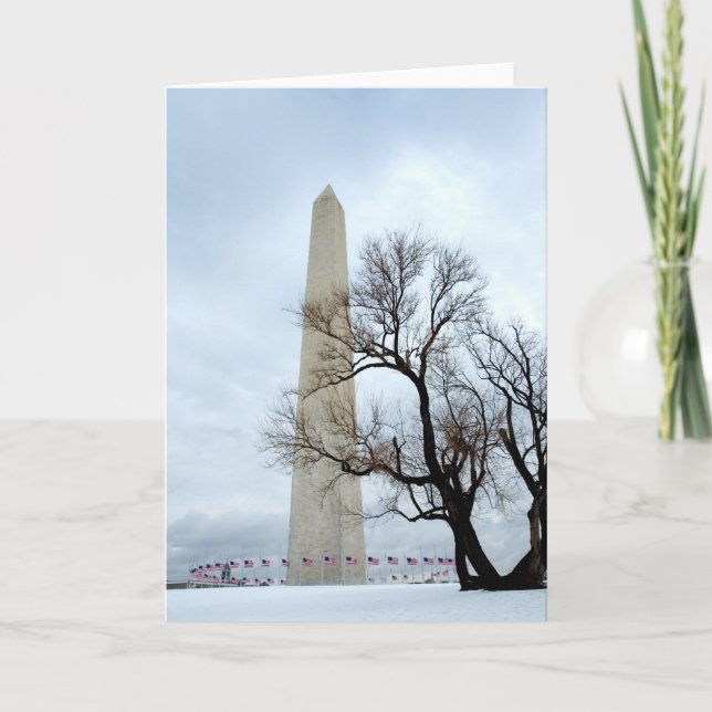 Washington Denkmal im Winter Karte (Vorderseite)