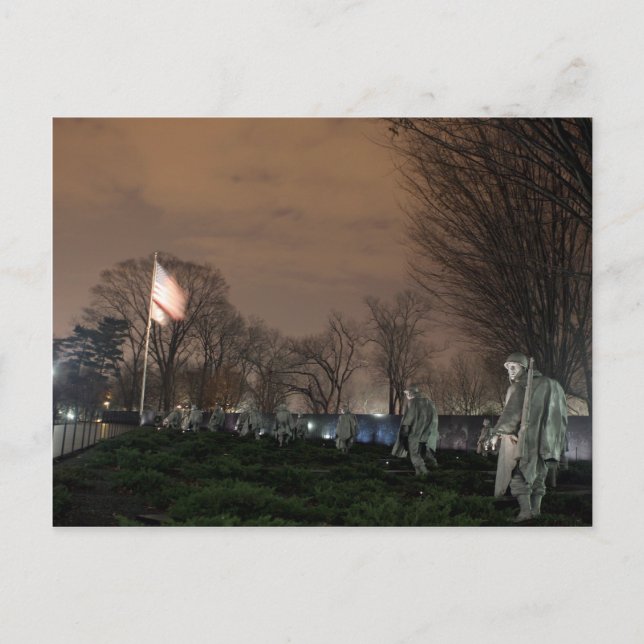 Washington Denkmal Nacht des Koreakrieges Postkarte (Vorderseite)