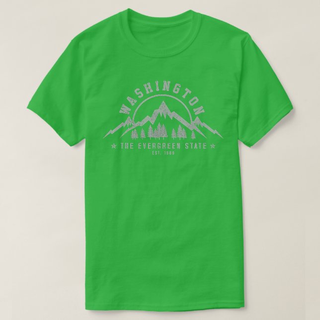 Washington, der Evergreen Staat Naturegebirge raus T-Shirt (Design vorne)