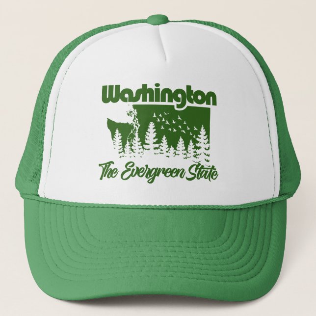 Washington Der Evergreen-Staat Truckerkappe (Vorderseite)