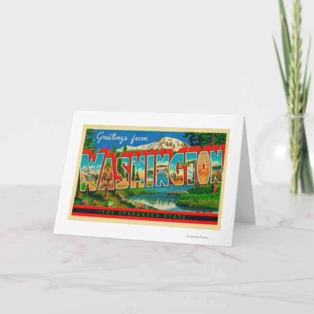 Washington - der immergrüne Staat Karte (Vorderseite)