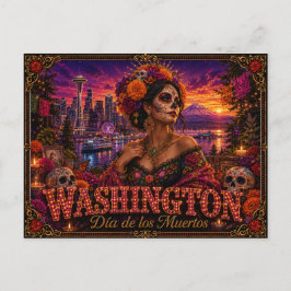 Washington Día de los Muertos Retro Postkarte