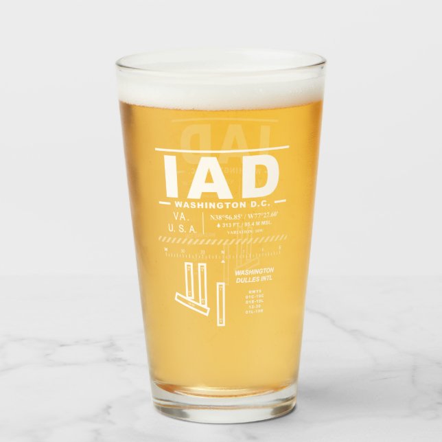 Washington Dulles International Airport IAD Glas (Rückseite (gefüllt))