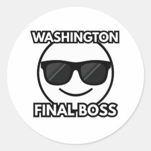 Washington Endgegner Cooles Emoji-Sticker Runder Aufkleber