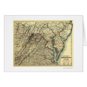 Washington et carte atlantique 1883 de chemin de