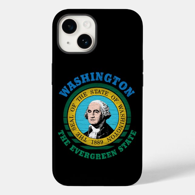 WASHINGTON EVERGREEN STAAT FLAG Case-Mate iPhone 14 HÜLLE (Rückseite)
