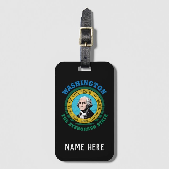WASHINGTON EVERGREEN STAAT FLAG GEPÄCKANHÄNGER (Vorderseite Vertikal)