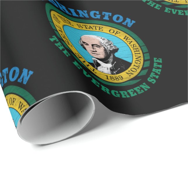 WASHINGTON EVERGREEN STAAT FLAG GESCHENKPAPIER (Rolleneckpunkt)