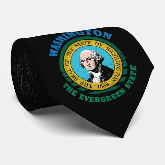 WASHINGTON EVERGREEN STAAT FLAG KRAWATTE (Gerollt)