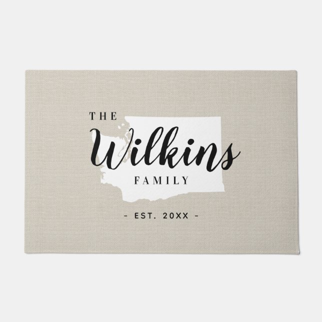 Washington Family Monogram Staat Doormat Fußmatte (Vorderseite)