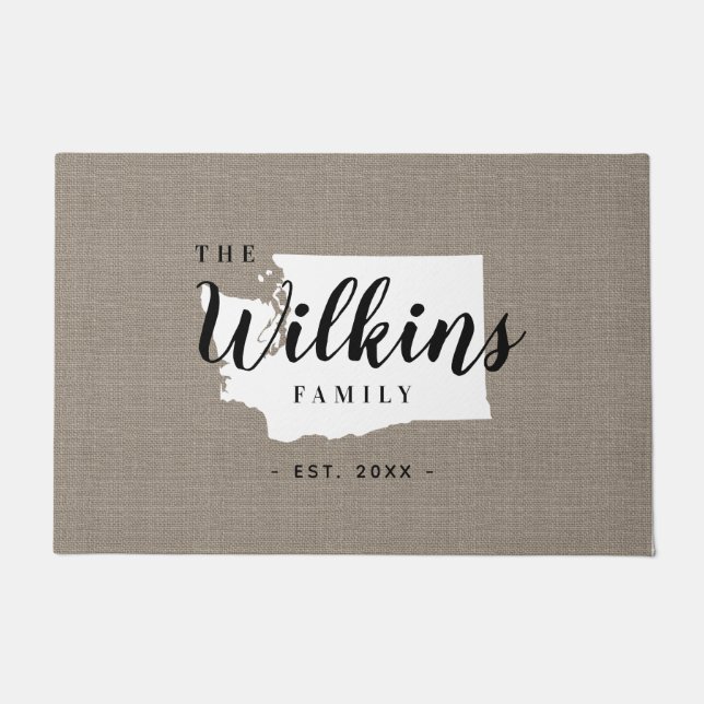 Washington Family Monogram Staat Doormat Fußmatte (Vorderseite)
