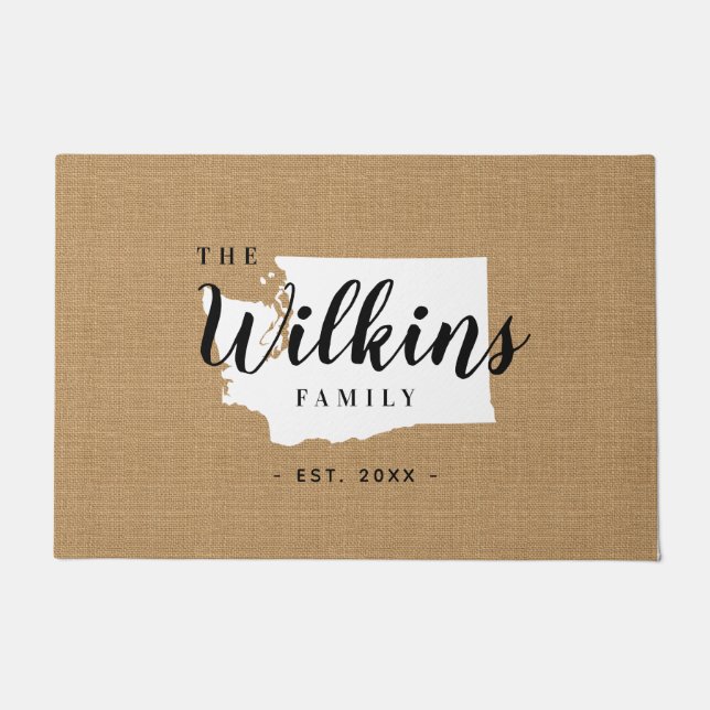 Washington Family Monogram Staat Doormat Fußmatte (Vorderseite)