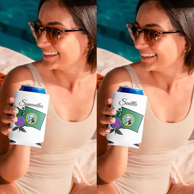 Washington Flag & Blume Pacific Rhododendron Dosenkühler (Von Creator hochgeladen)