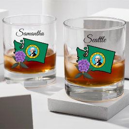 Washington Flag & Blume Pacific Rhododendron Whiskyglas