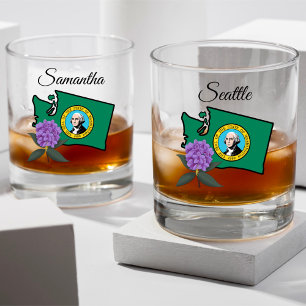 Washington Flag & Blume Pacific Rhododendron Whiskyglas