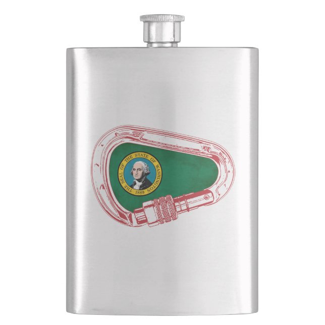 Washington Flag Climbing Carabiner Flachmann (Vorderseite)