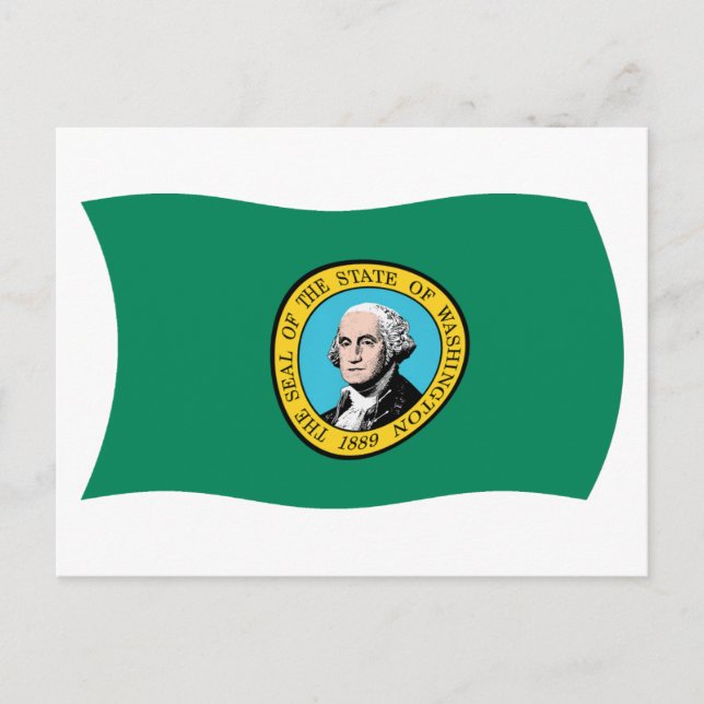 Washington Flag Postcard Postkarte (Vorderseite)