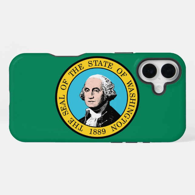 Washington-Flagge iPhone 16 Plus Hülle (Rückseite (Horizontal))