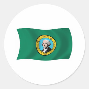 Washington-Flaggenaufkleber Runder Aufkleber