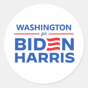 Washington für Biden Harris Runder Aufkleber