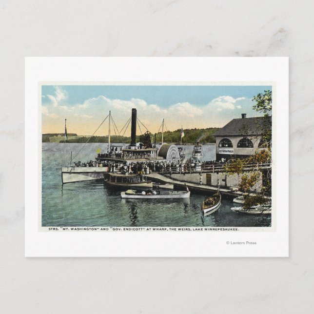 Washington, Gov. Endicott Steamers Docked Postkarte (Vorderseite)